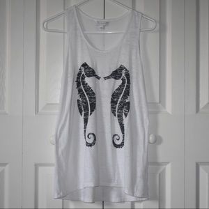 Charming Charlie Seahorse Printed Tank